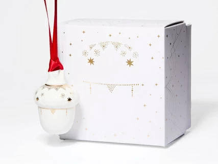 Елочная игрушка в подарочной упаковке, форма Желудь, рисунок Позолоченный, арт. 81.33932.00.1, 