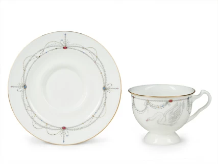 Сервиз чайный форма Айседора рисунок Волшебное лебединое озеро, 6 персон 14 предметов, арт. 81.26092.00.1, 