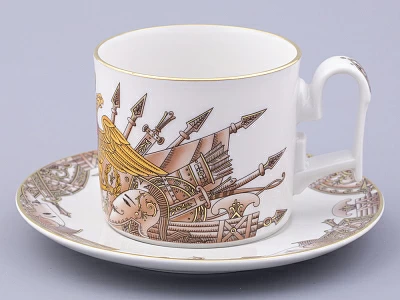 Чашка с блюдцем в подарочной упаковке, форма Охотничий, рисунок Триумф Золотой орел, арт. 81.32469.00.1 Чашка с блюдцем в подарочной упаковке, форма Охотничий, рисунок Триумф Золотой орел, арт. 81.32469.00.1