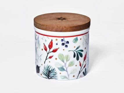 Набор банок 80 мм с деревянной крышкой (3 предмета), в подарочной упаковке, форма Стандартная, рисунок Календа, арт 42.00071.00.1, 