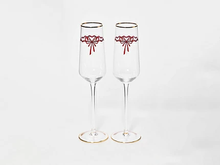 Набор из 2-х бокалов для шампанского 250 мл, в подарочной упаковке, рисунок Календа арт 14.11462.07