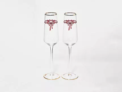 Набор из 2-х бокалов для шампанского 250 мл, в подарочной упаковке, рисунок Календа арт 14.11462.07