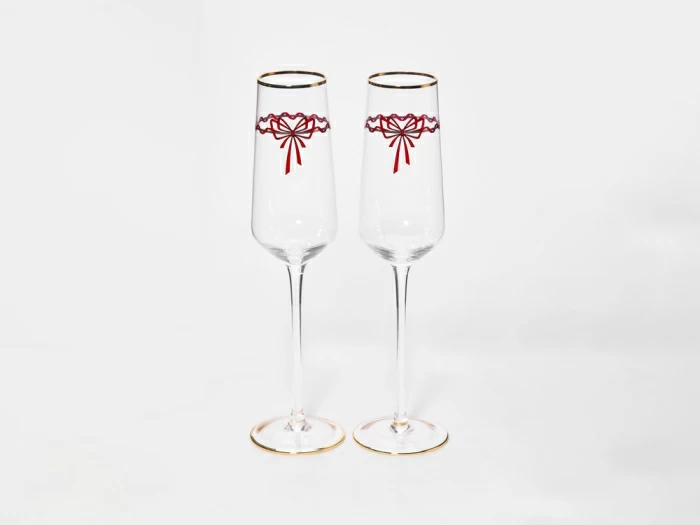 Набор из 2-х бокалов для шампанского 250 мл, в подарочной упаковке, рисунок Календа арт 14.11462.07, 