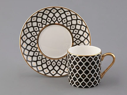 Чашка с блюдцем кофейная форма Идиллия рисунок Неро 2, арт. 81.32142.00.1 Чашка с блюдцем кофейная форма Идиллия рисунок Неро 2, арт. 81.32142.00.1