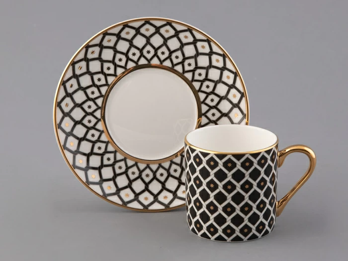 Чашка с блюдцем кофейная форма Идиллия рисунок Неро 2, арт. 81.32142.00.1, 