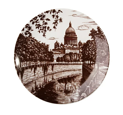 Декоративная тарелка 195 мм форма Эллипс рисунок Мойка арт. 80.02240.00.1