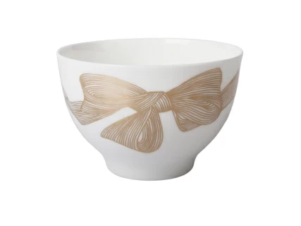 Чашка с блюдцем чайная 160 мл форма Яблочко рисунок Платиновые бантики арт. 81.20966.00.1, 