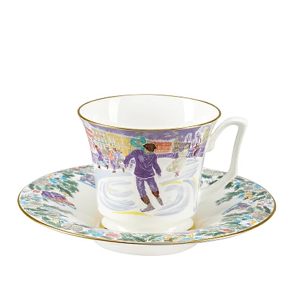 Сервиз чайный форма Юлия рисунок Серебряные коньки, 6 персон 14 предметов арт. 81.29098.00.1