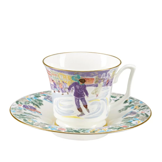 Сервиз чайный форма Юлия рисунок Серебряные коньки, 6 персон 14 предметов арт. 81.29098.00.1, 