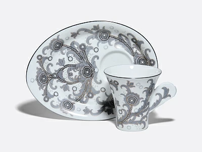 Чашка с блюдцем в подарочной упаковке, форма Модерн, рисунок Жемчужный арт 81.10805.00.1