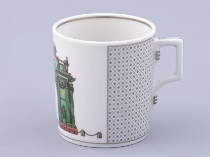 Чашка с блюдцем чайная, форма Гербовая, рисунок Серебряный город 2, арт. 81.32585.00.1, 