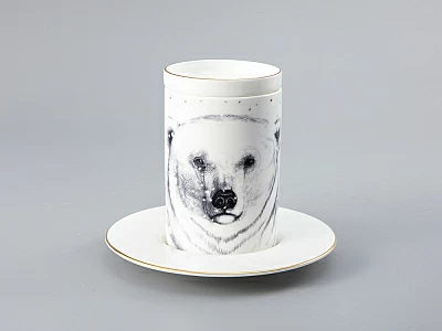 Бокал с блюдцем Тотем в подарочной упаковке, рисунок Медведь арт. 81.28376.00.1 Бокал с блюдцем Тотем в подарочной упаковке, рисунок Медведь арт. 81.28376.00.1