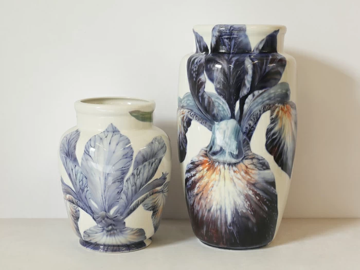 Ваза форма Китайская малого размера рисунок Ирисы Лилия светлый, арт.80.47139.00.1, 