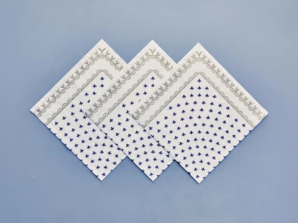 Салфетки бумажные, рисунок Кобальтовая сетка белая, 33х33 см, 20 шт, арт 14.00974.05, 