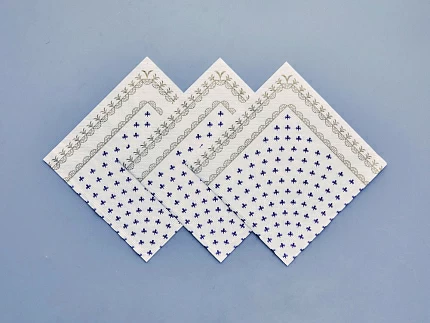 Салфетки бумажные, рисунок Кобальтовая сетка белая, 33х33 см, 20 шт, арт 14.00974.05