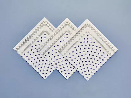 Салфетки бумажные, рисунок Кобальтовая сетка белая, 33х33 см, 20 шт, арт 14.00974.05