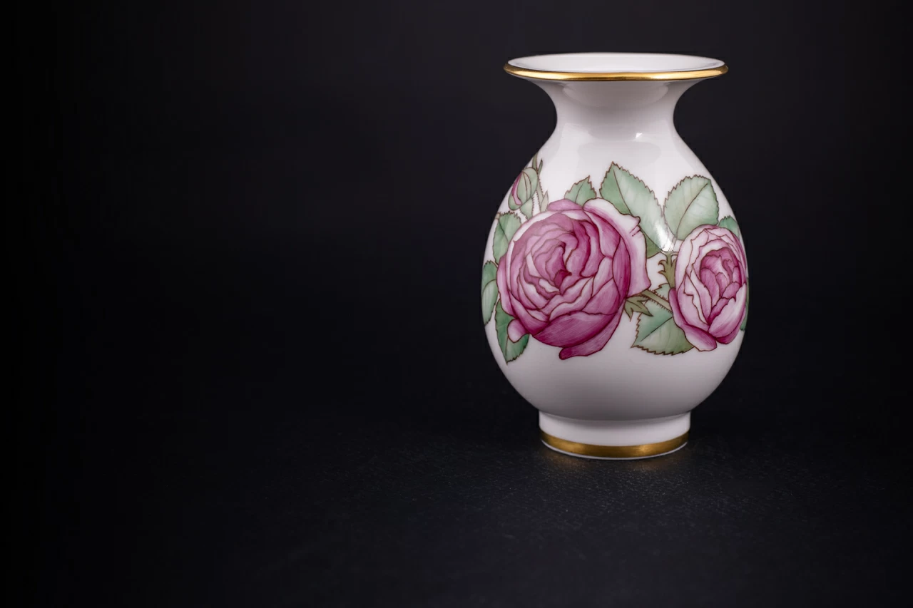 Ваза Улитка и розовый куст, на форме Березка № 6, арт 60.09237.00.1, 