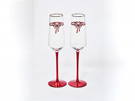 Набор из 2-х бокалов для шампанского 250 мл, в подарочной упаковке, рисунок Календа арт 14.11465.07