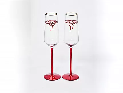 Набор из 2-х бокалов для шампанского 250 мл, в подарочной упаковке, рисунок Календа арт 14.11465.07