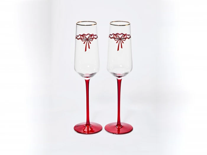 Набор из 2-х бокалов для шампанского 250 мл, в подарочной упаковке, рисунок Календа арт 14.11465.07, 