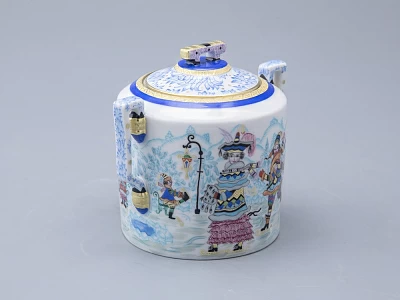 Сахарница, форма Гербовая, рисунок Зимние забавы арт. 80.07796.00.1