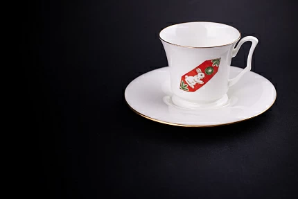 Чашка с блюдцем кофейная, рисунок Конфета Зайчик, форма Юлия, арт 61.21051.00.1
