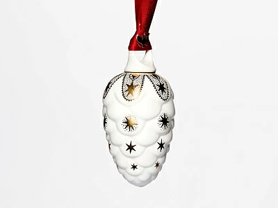 Елочная игрушка в подарочной упаковке форма Шишка рисунок Рождество, арт 81.33933.00.1