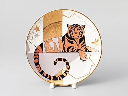 Тарелка декоративная 195 форма Эллипс рисунок Тигр. Мерцание звезд , арт. 80.38161.00.1