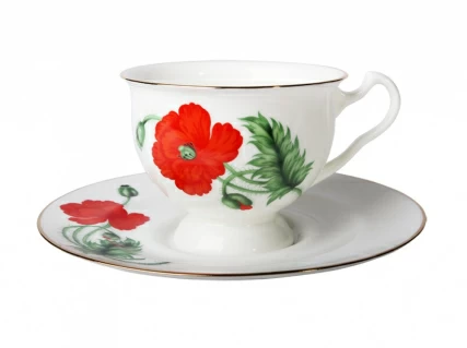 Чашка с блюдцем чайная 240 мл форма Айседора рисунок Кардинал арт. 81.19349.00.1, 