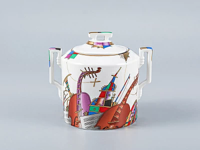 Сервиз чайный форма Гербовая рисунок Музыкальные инструменты, 6 персон 14 предметов, арт. 81.28041.00.1