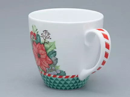 Бокал с блюдцем форма Весна рисунок Зимняя история (зеленый) арт. 81.31856.00.1