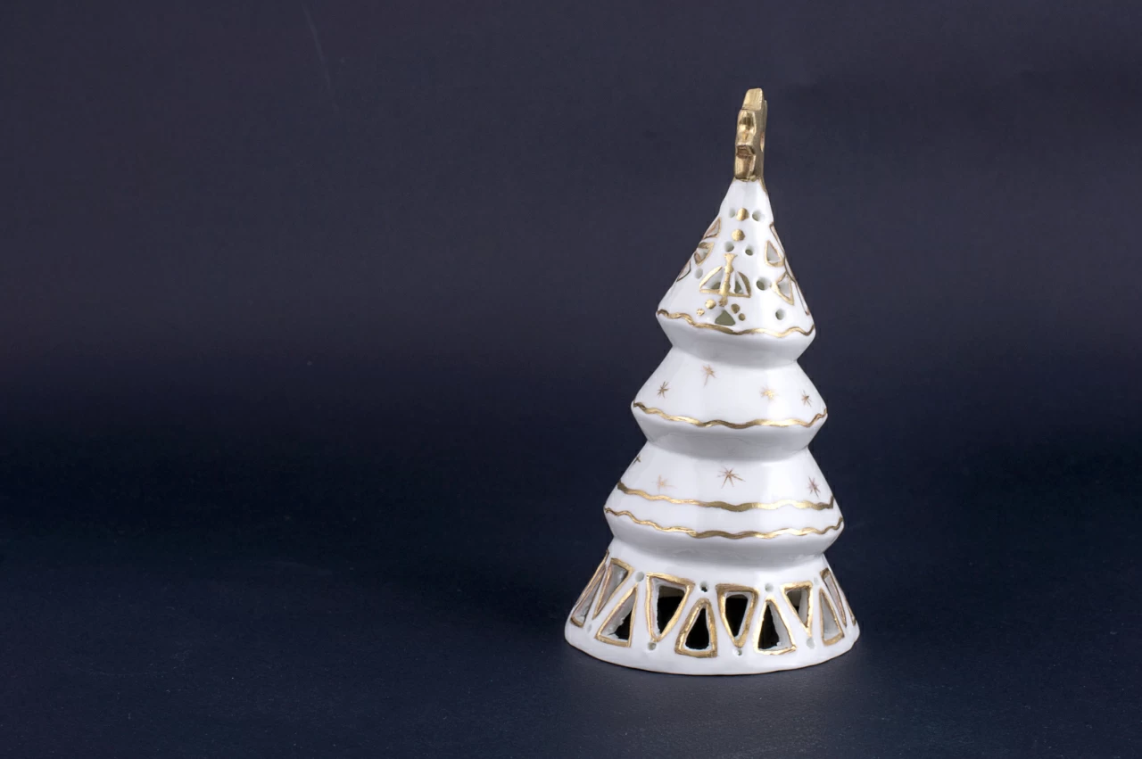 Подсвечник Елочка-пирамида, рисунок Золотой, арт 60.15274.00.1, 
