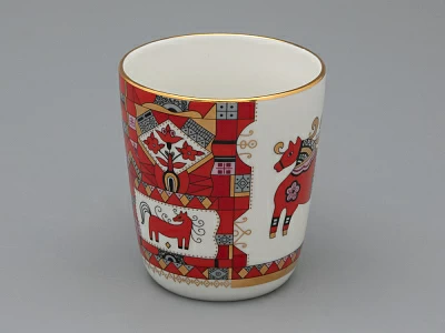 Чашка с блюдцем чайная 300 мл форма Колокол рисунок Красный конь арт.81.34079.00.1