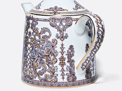 Сервиз чайный на 4 персоны 10 предметов в подарочной упаковке, форма Идиллия рисунок Барокко, арт. 81.34916.00.1