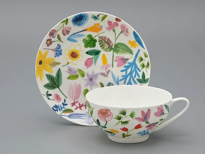 Чашка с блюдцем чайная форма Купольная рисунок Primavera, арт. 81.34274.00.1 Чашка с блюдцем чайная форма Купольная рисунок Primavera, арт. 81.34274.00.1