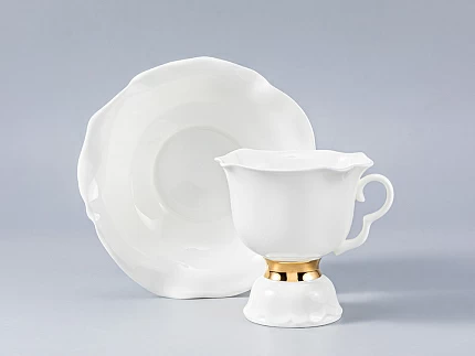 Сервиз чайный Белый цветок Золотая лента, 6 персон 14 предметов, арт. 81.18187.00.1 Сервиз чайный Белый цветок Золотая лента, 6 персон 14 предметов, арт. 81.18187.00.1