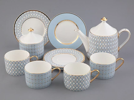 Сервиз чайный форма Идиллия рисунок Азур, 4 персоны 10 предметов, арт. 81.27757.00.1