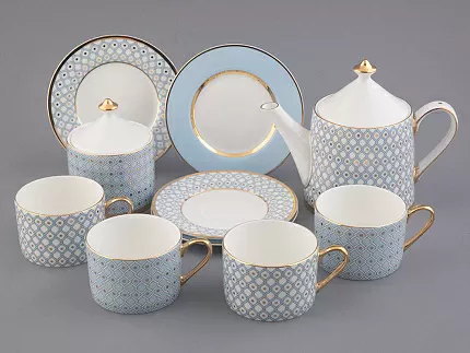 Сервиз чайный форма Идиллия рисунок Азур, 4 персоны 10 предметов, арт. 81.27757.00.1