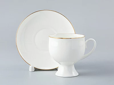 Чашка с блюдцем кофейная 160 мл.,  форма Классическая-2, рисунок Золотая лента арт. 81.13881.00.1