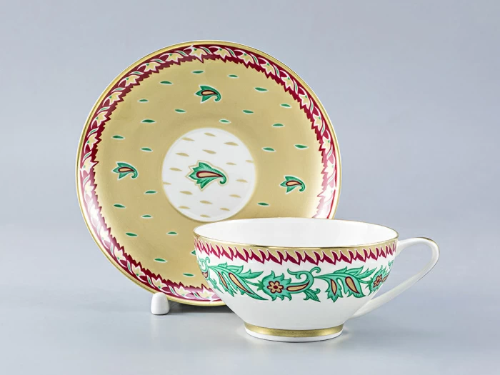 Чашка с блюдцем чайная 300 мл форма Купольная рисунок Восточный цветок арт. 81.28103.00.1, 