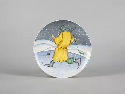 Декоративная тарелка 195 мм форма Эллипс рисунок Зима. Хоккей арт. 81.31053.00.1