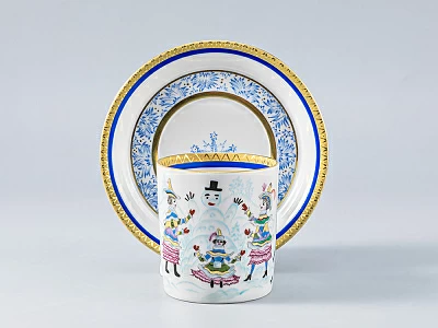 Сервиз чайный форма Гербовая рисунок Зимние забавы, 4 персон 11 предметов, арт. 81.14057.01.1