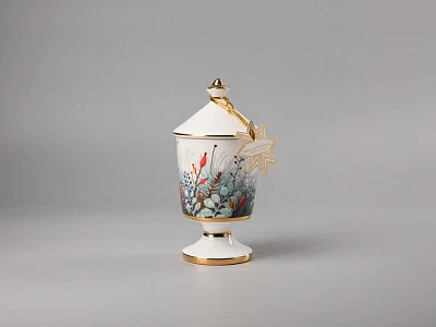 Свеча ароматическая в подарочной упаковке, форма Идиллия рисунок Календа аромат Ваниль Пачули арт. 81.32054.00.1