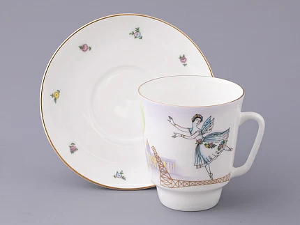 Чашка с блюдцем кофейная 165 мл форма Майская рисунок Белые ночи в Петербурге арт. 81.26632.00.5