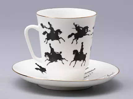 Чашка с блюдцем 165 мл форма Майская рисунок Русские писатели Толстой, арт. 81.31159.00.1