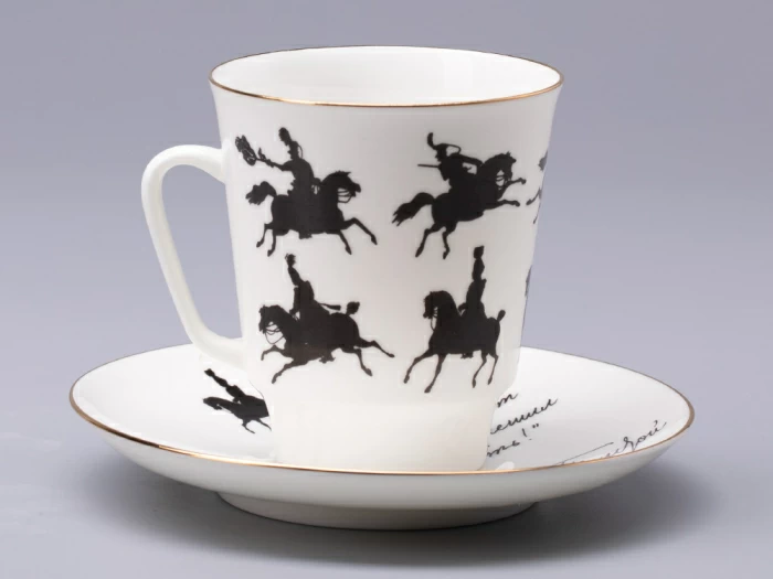 Чашка с блюдцем 165 мл форма Майская рисунок Русские писатели Толстой, арт. 81.31159.00.1, 