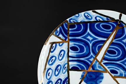 Тарелка декоративная 275 мм, рисунок Фокус, на форме Эллипс, арт 60.13332.00.1