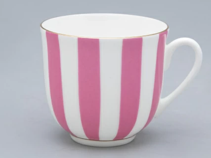 Чашка с блюдцем кофейная 180 мл.,  форма Ландыш 2,  рисунок Да и нет (светло-розовый с отводкой) арт. 81.23096.00.1, 