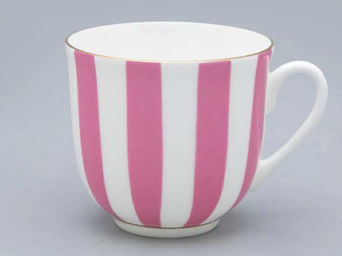 Чашка с блюдцем кофейная 180 мл.,  форма Ландыш 2,  рисунок Да и нет (светло-розовый с отводкой) арт. 81.23096.00.1, 