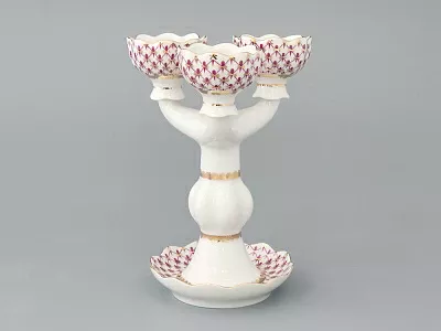 Подсвечник Трехрожковый Тюльпан Сетка-Блюз арт. 80.50232.00.1